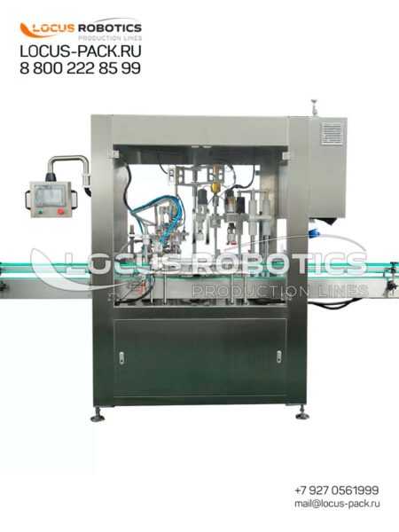 LR-100 Universal Filling and Capping Monoblock with Peristaltic Dosing Heads for Syrups and Alcohol