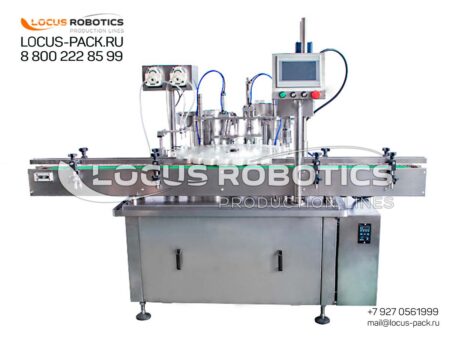 LR-100 Monoblock for Filling and Capping Eye Drop Liquids, Diagnostic Preparations, and Electronic Cigarettes (VAPE) with Peristaltic Doser