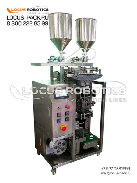 LPV-50 Vertical Packaging Machine with Two Piston Dosators for Simultaneous Filling of Two Four-Seam Sachets