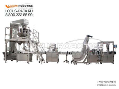 LF-100 Automatic Multi-Head Dosator Packaging Line for Solid and Bulk Products with Integrated Liquid Dosing System