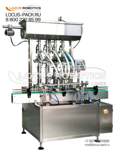 Automatic Linear Piston Dispenser for Thick and Viscous Products LPF-100 (Four Nozzles)