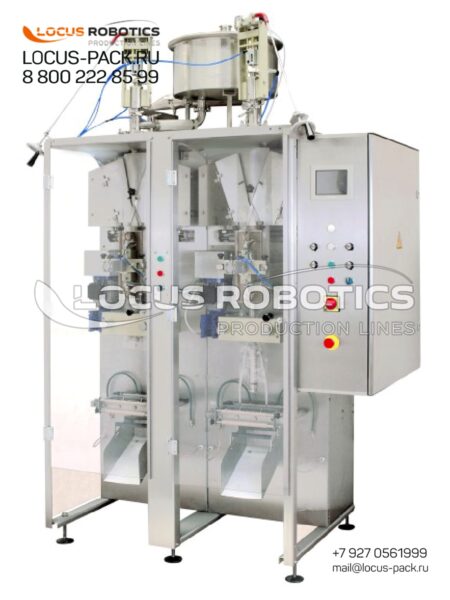 Vertical Packaging Machine P-500 for Simultaneous Dual Bulk Package Filling and Sealing