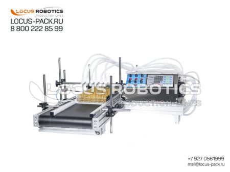 LGD-100 Semi-Automatic Desktop Gear Dosator with Six Nozzles and Belt Conveyor