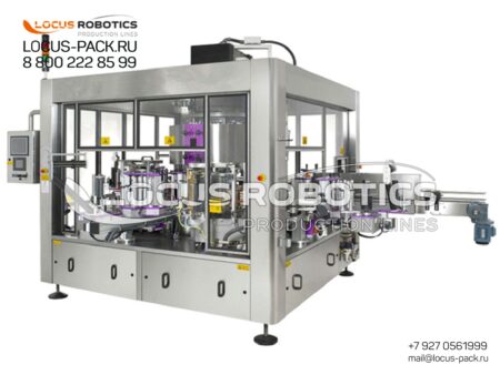 LH-1000 Rotary Labeling Complex for Applying Hot-Glue Polypropylene Labels on PET Bottles with Dairy Products