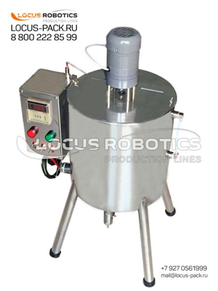 Compact Food Processing Tank with Electric Heating Jacket and Mixing Device