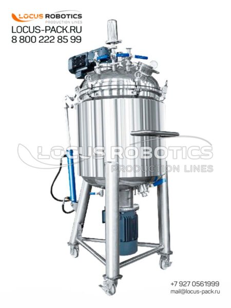 V-100 - 500L GMP Pharmaceutical Reactor with Bottom Homogenizer