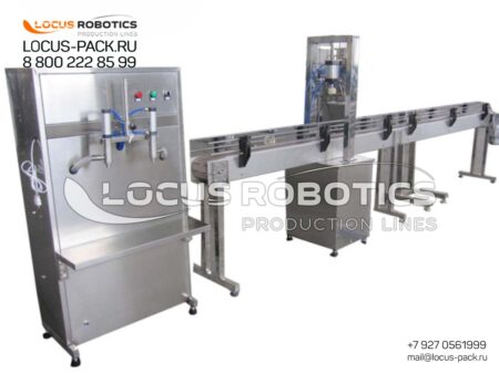 R-500 Semi-Automatic Gravity-Fill Line for Thick Products with Plugging Capper