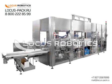 LRCP-100 Enclosed Robotic Case Packer for Bottles, Packets, Boxes, and Pouches