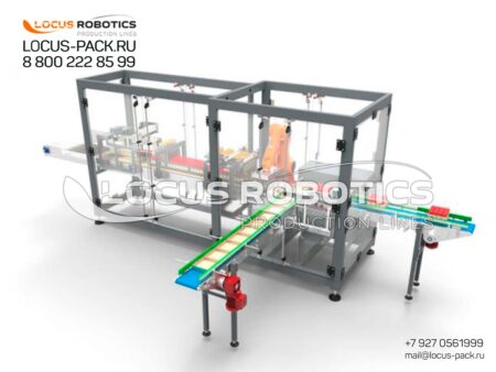 LRCP-100 Automatic Robotic Case Packer for Cardboard Tray Forming and Glass Jar Packaging