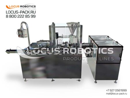 LR-200 Automatic Monoblock with Infeed Table for Filling Drops, Essential Oils & Cosmetics into Small Containers with Dropper Plug Insertion and Screw Capping
