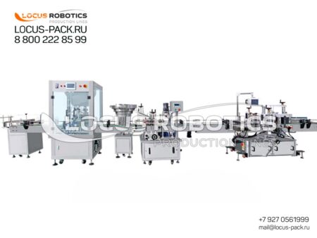 R-200 Automatic Filling, Capping & Labeling Line with Integrated Vibratory Cap Orienter for Skincare, Hair Care, and Chemical Products